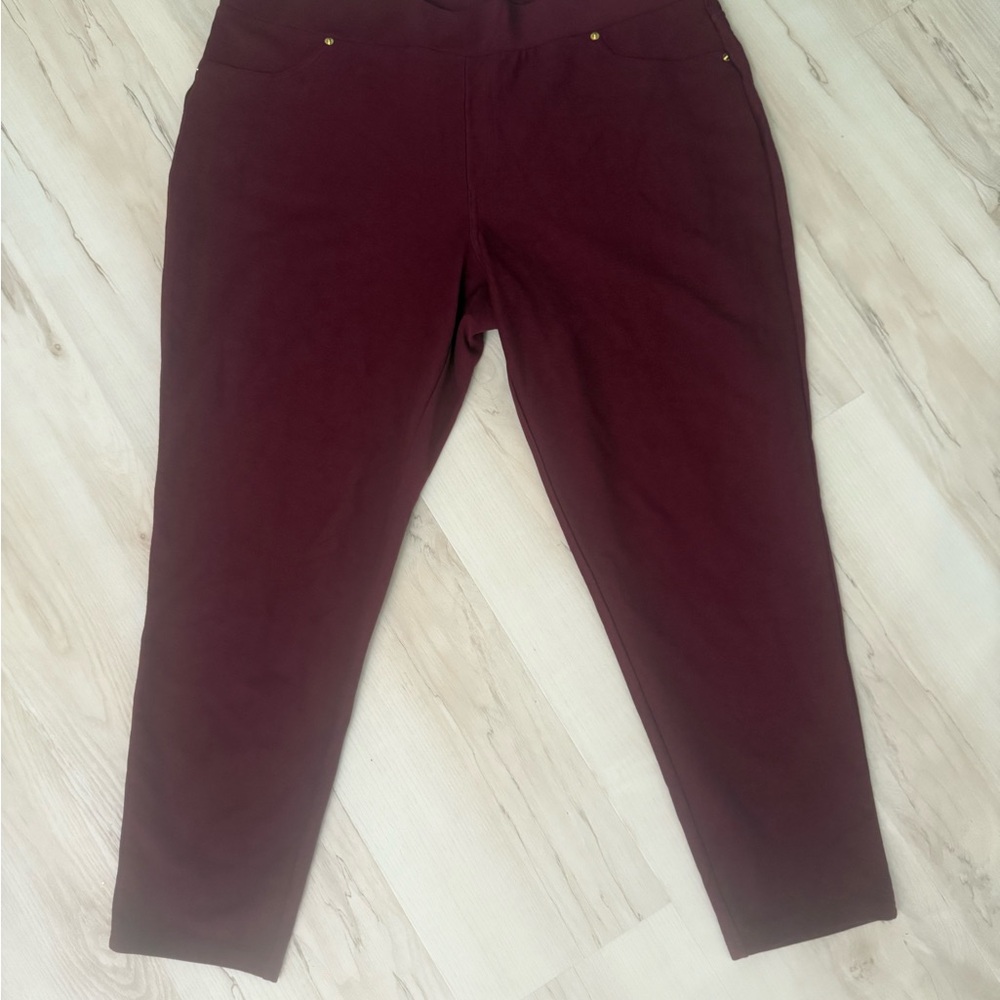 Michael Kors Maroon Crop Ankle Pants Size 3X
